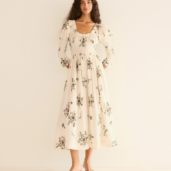 Doen Dresses & Skirts - Floral Cream Maxi Dress
